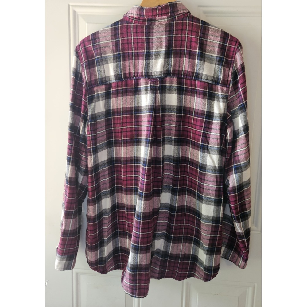 American Eagle Ahh-Mazingly Soft Boyfriend Fit Flannel Shirt Women's XL Pink... - Picture 4 of 5